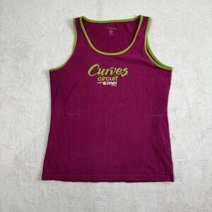 Curves Circuit Zumba Fitness Purple Sleeveless Tank‎ Top Shirt Women's Medium